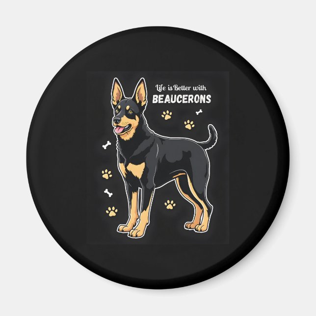 Imán Mejor vida con Beauce Sheepdog Tank Top (Frente)