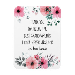 Imán Mejores Abuelos Cita Rosa Floral Personalizado