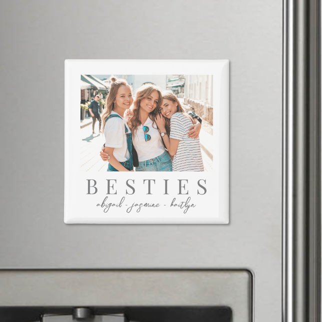 Imán Mejores Amigas Foto de Amistad Elegante (Elegant Besties Best Friend Photo magnet )
