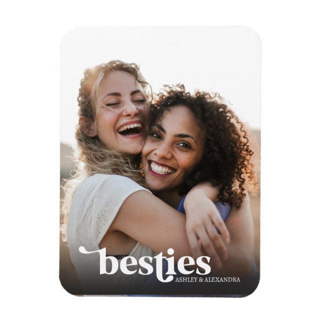 Imán Mejores Amigas Foto Personalizada (Vertical)