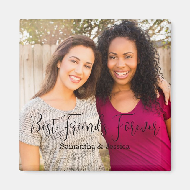 Imán Mejores Amigos Para Siempre Nombres de Fotos  (Frente)