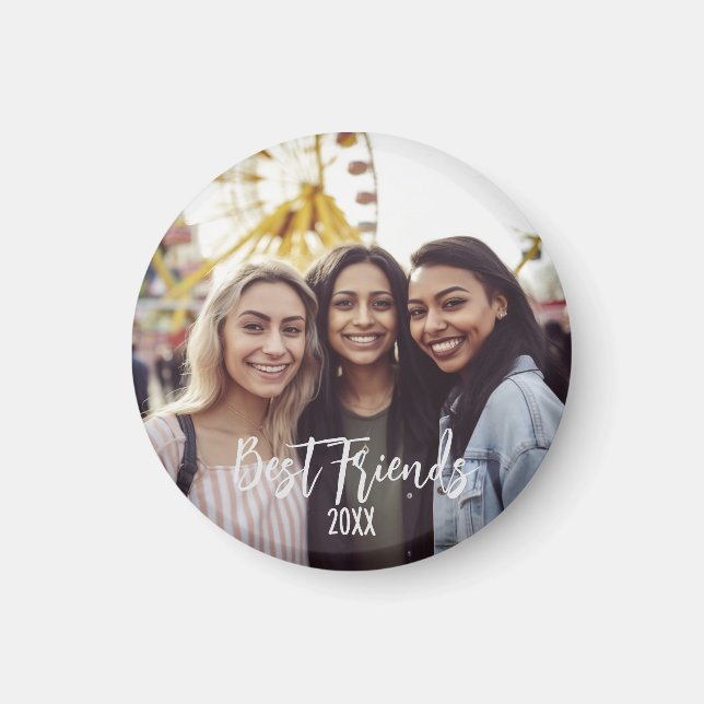 Imán Mejores Amigos Por Siempre Foto Besties Cumpleaños (Frente)