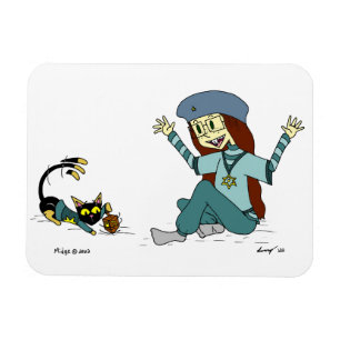 Imán Mel el Cat y Maizy Hanukkah Magnet