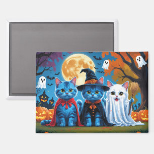 Imán Melancolía de gatos azules oriental Halloween Funn