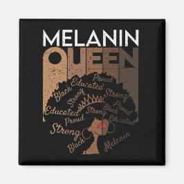 Imán Melanin Afro Queen Word Art