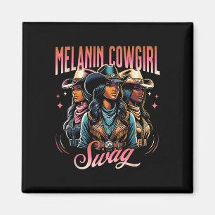 Imán Melanin Cowgirl Swag Estilo Occidental Historia Ne