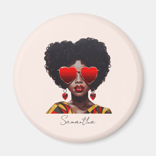 Imán Melanin Magic: Reina negra rociando sombras de cor