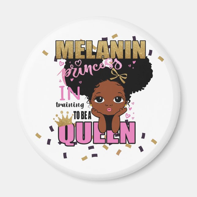 Imán Melanin Princess Entrenamiento Para Ser Regalo Rei (Frente)