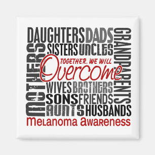 Imán Melanoma cuadrado de la familia