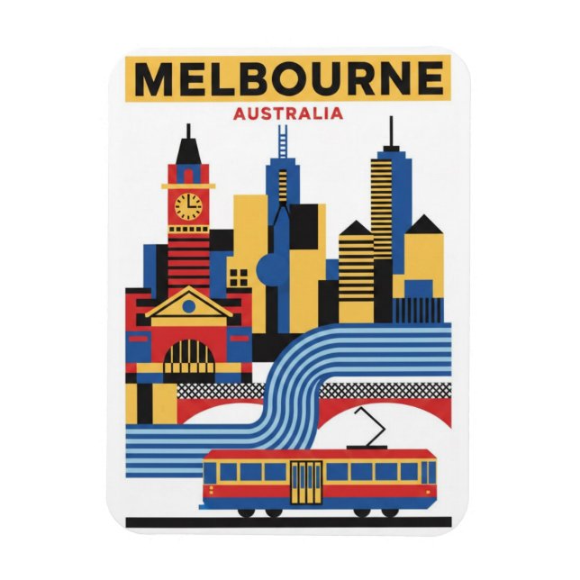 Imán Melbourne Australia Panorama Viajes (Vertical)