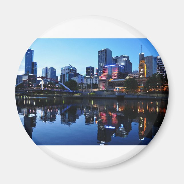 Imán Melbourne Sunset Skyline (Frente)