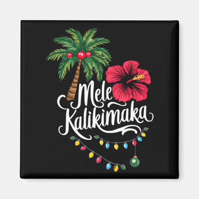 Imán Mele Kalikimaka Hawaii Santa Hawaiian Merry Christ (Frente)