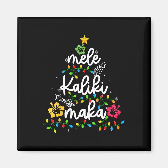 Imán Mele Kalikimaka Navidades hawaianos tropicales (Frente)