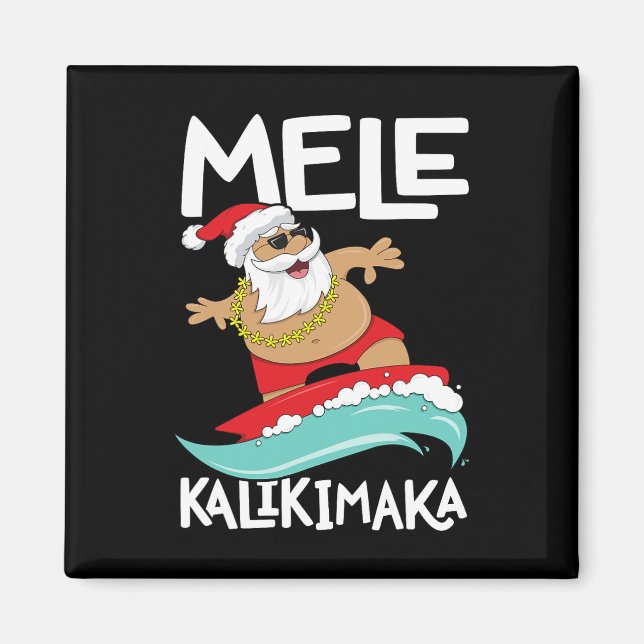 Imán Mele Kalikimaka Navidades Hawaii Surfing (Frente)