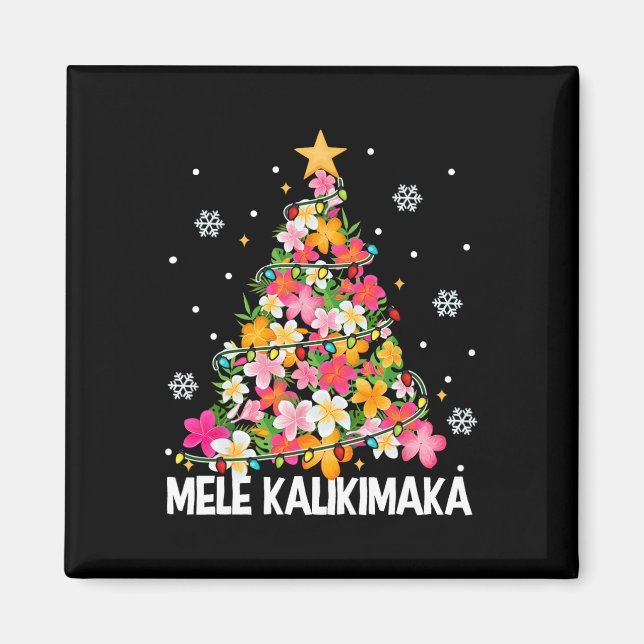 Imán Mele Kalikimaka Tro, Árbol de Navidad floral hawai (Frente)