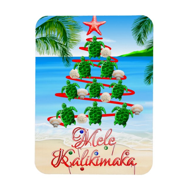 Imán Mele Kalikimaka Turtles (Vertical)