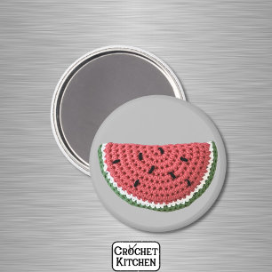 Imán Melena de agua crochet de frutas rosa Minimalista 
