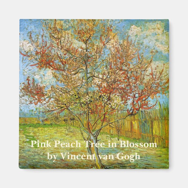Imán Melocotonero en flor de Vincent van Gogh (Frente)