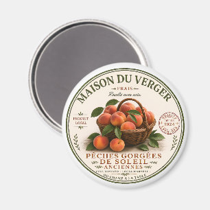 Imán Melocotones de Mercadillo Francés Vintage