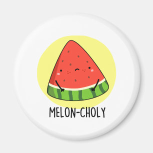 Imán Melon-choly Funny Sad Watermelon Pun