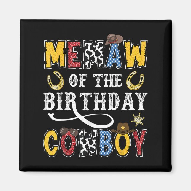 Imán Memaw Of The Birthday Cowboy Western Rodeo Memaw  (Frente)