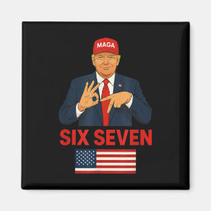 Imán Meme 67 de Trump Seis Siete Disfraz de Elección Di
