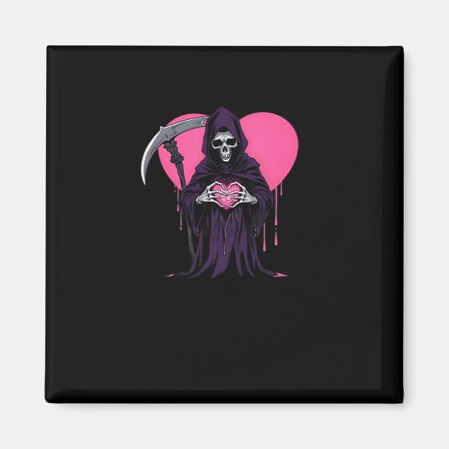 Imán Meme clásico de Heart Hands Reaper (Frente)