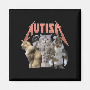 Imán Meme de autismo de los gatos buff