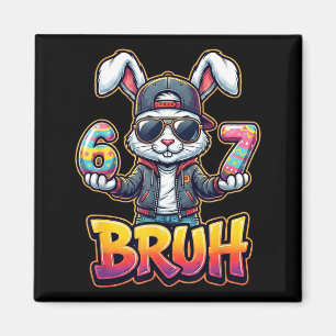 Imán Meme de conejo de Pascua Bruh – Huevos de Pascua d