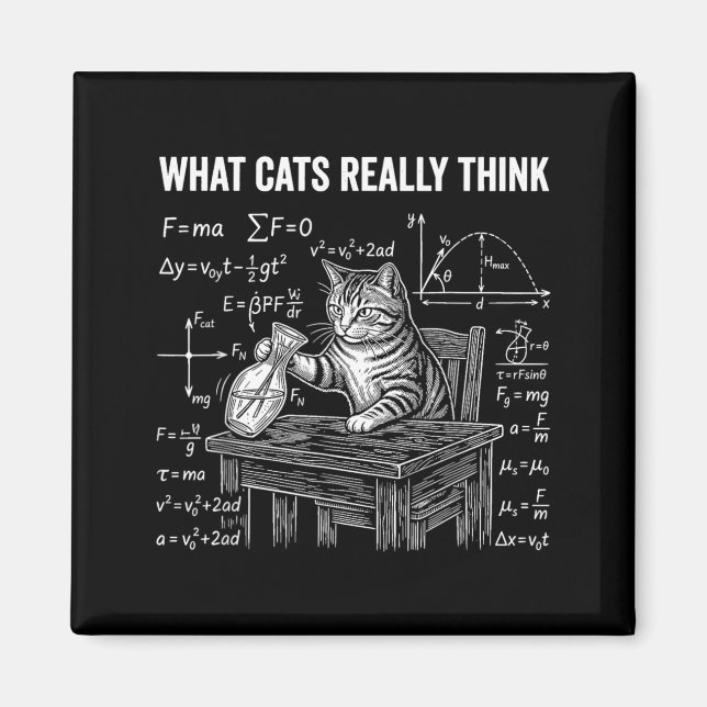 Imán Meme de gato de física científica divertida lo que (Frente)
