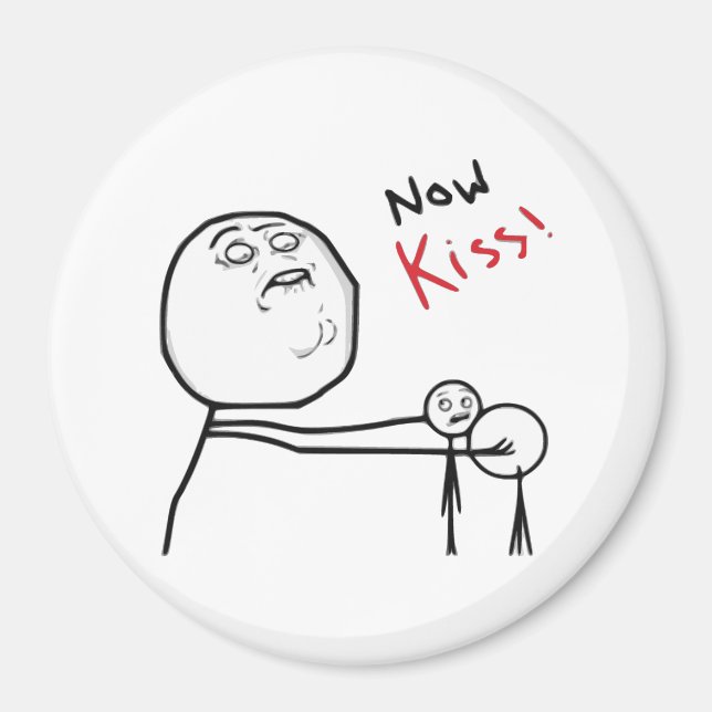 Imán Meme de historietas de Kiss Rage Face (Frente)