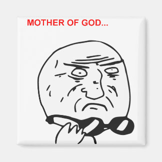 Imán Meme de historietas de la Madre de Dios