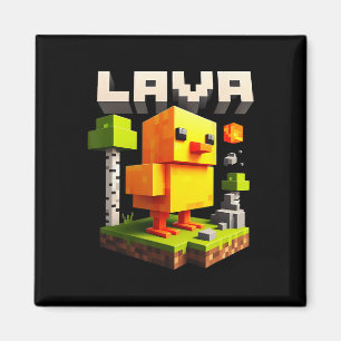Imán Meme de humor divertido de pollo pixelado para jug