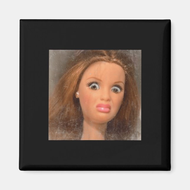 Imán Meme de la cara de la muñeca repugnante _1 (Frente)