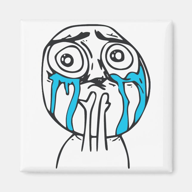 Imán Meme de la cara de la rabia corta (Frente)