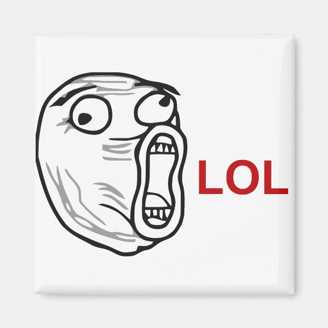 Imán Meme de la cara de la risa fuerte de LOL (Frente)