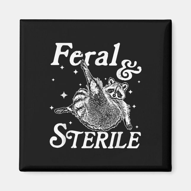Imán Meme De Raccoon Feral Y Estéril (Frente)