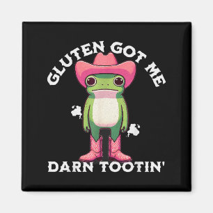 Imán Meme de rana divertida Gluten me tiene que juro qu