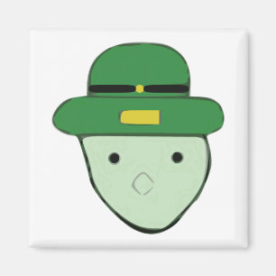 Imán Meme de sketch de color verde de Leprechaun