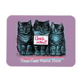 Imán Meme del gato del personalizable 'Check Meowt'