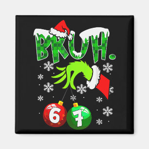 Imán Meme Divertido Bruh 6-7 Navidad Familiar Combinada