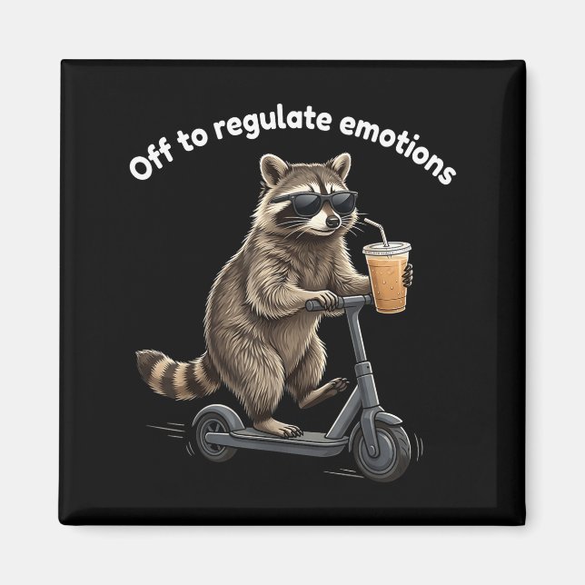 Imán Meme divertido de mapache para regular emociones m (Frente)