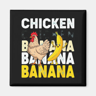 Imán Meme divertido del baile del pollo y el plátano pa