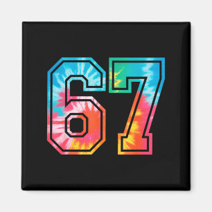 Imán Meme divertido del número 67 Six Seven Tie Dye Gen