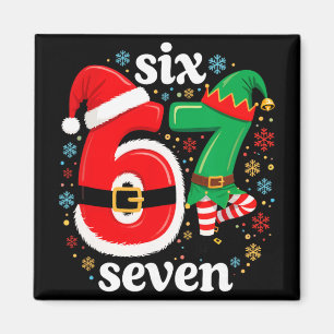 Imán Meme Divertido Seis Siete 67 Elfo 6 7 Santa Navida