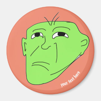 Imán meme editable cara verde malvada