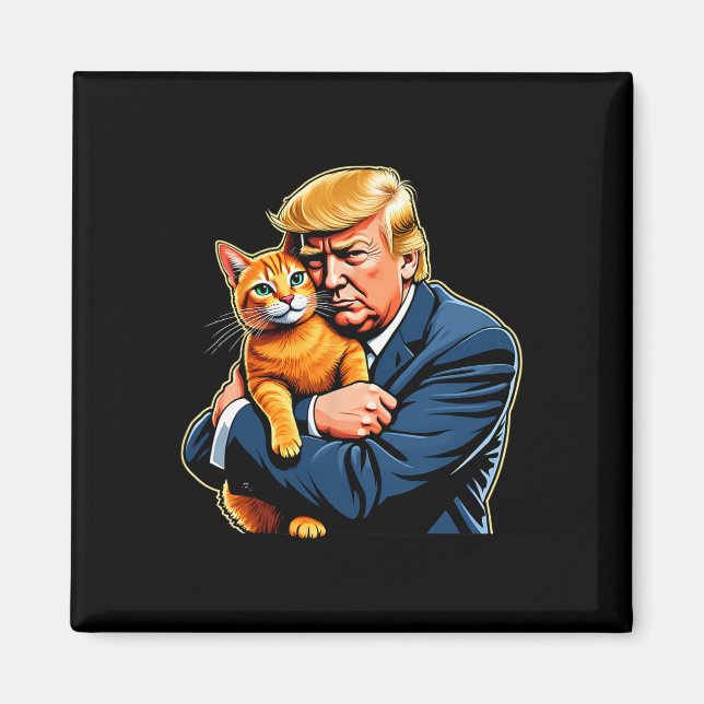 Imán Meme electoral de 2024 de Trump abrazando al Naran (Frente)