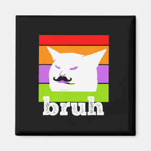 Imán Meme gracioso que dice Bruh con Cat-Cinco De Mayo-