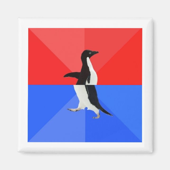 Imán Meme para animales con consejo de pingüinos confun (Frente)