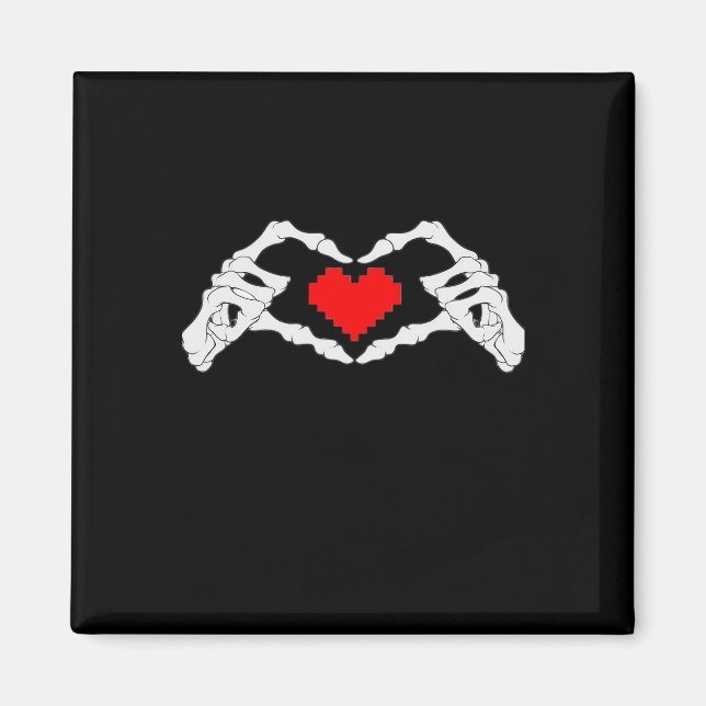 Imán Meme Skeleton Heart And Hands (Frente)